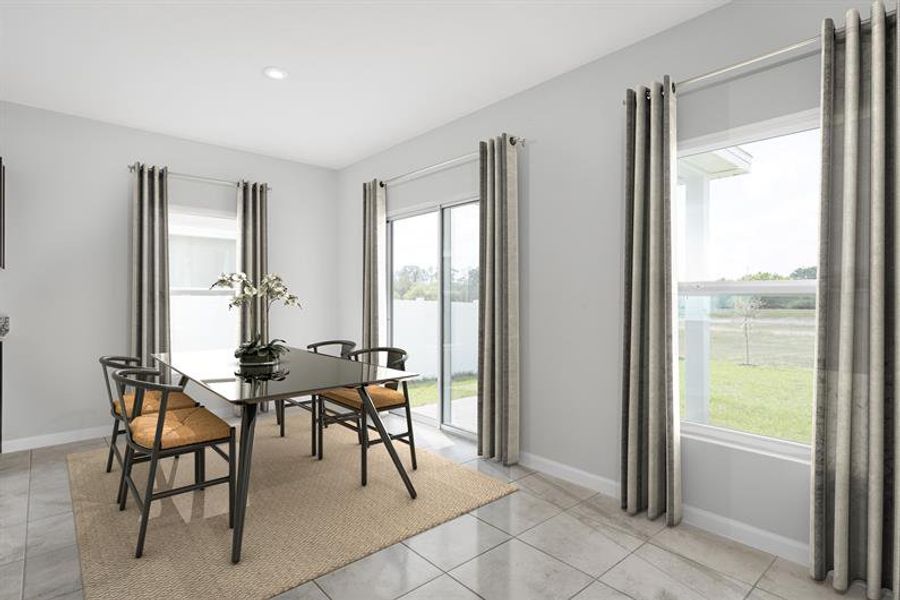 Bright windows and an open layout create an inviting place to gather.​