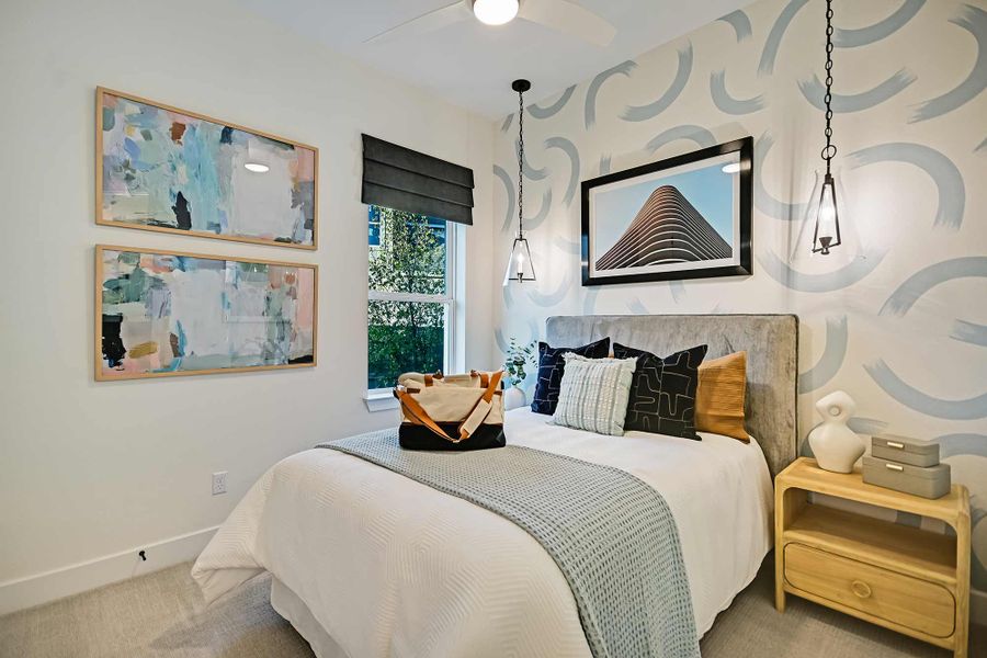 Furnished interior in a model home at Flora in Hutto (Image 28).