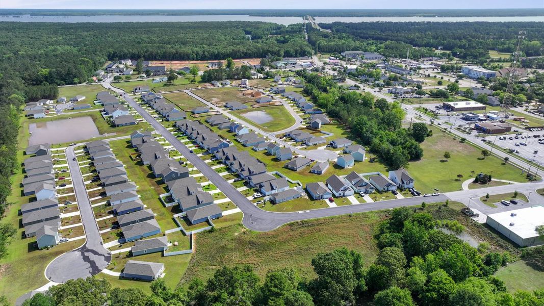 Aerial view of the Center Pointe community in Santee, SC, showing layout and nearby surroundings (Image 11).