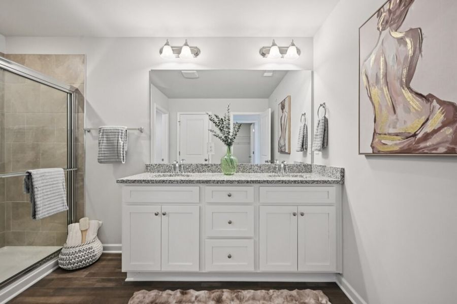 Furnished interior in a model home at Chastain Heights in Woodstock (Image 44).