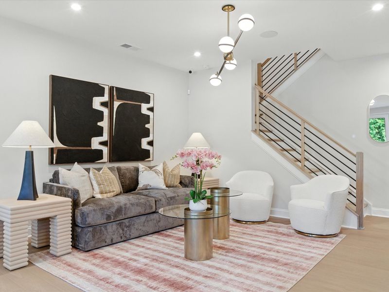 Furnished interior in a model home at Grahym at Southbridge in Fort Mill (Image 18).