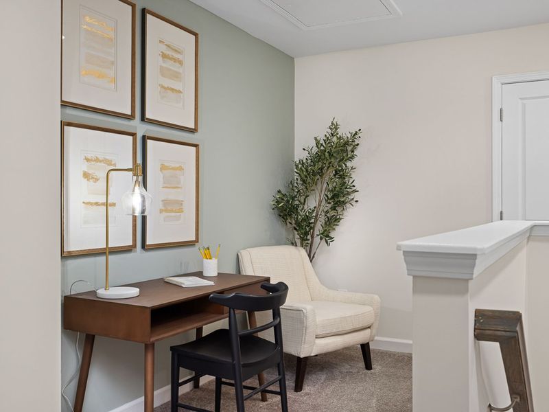 Furnished interior in a model home at Gregory Village Townhomes in Lillington (Image 15).