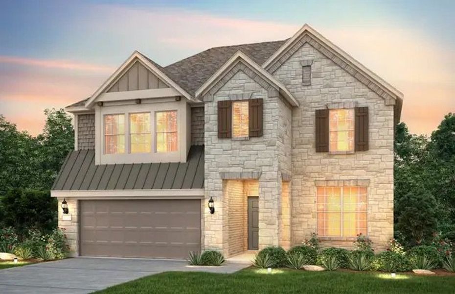 Front exterior of a home in the The Overlook at Creekside community, located in New Braunfels, TX (Image 14).