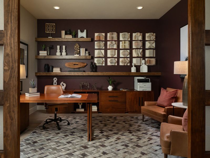 Furnished interior in a model home at Oaks Preserve in Mansfield (Image 6).