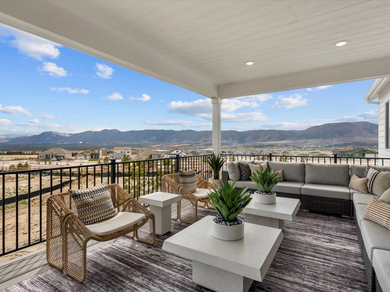 Furnished interior in a model home at Jackson Creek in Monument (Image 10).