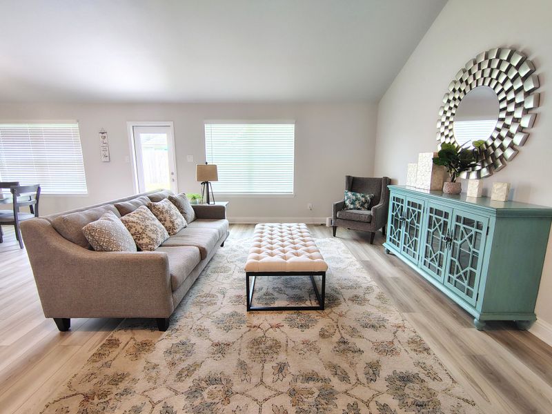 Furnished interior in a model home at Greystone in Angleton (Image 6).