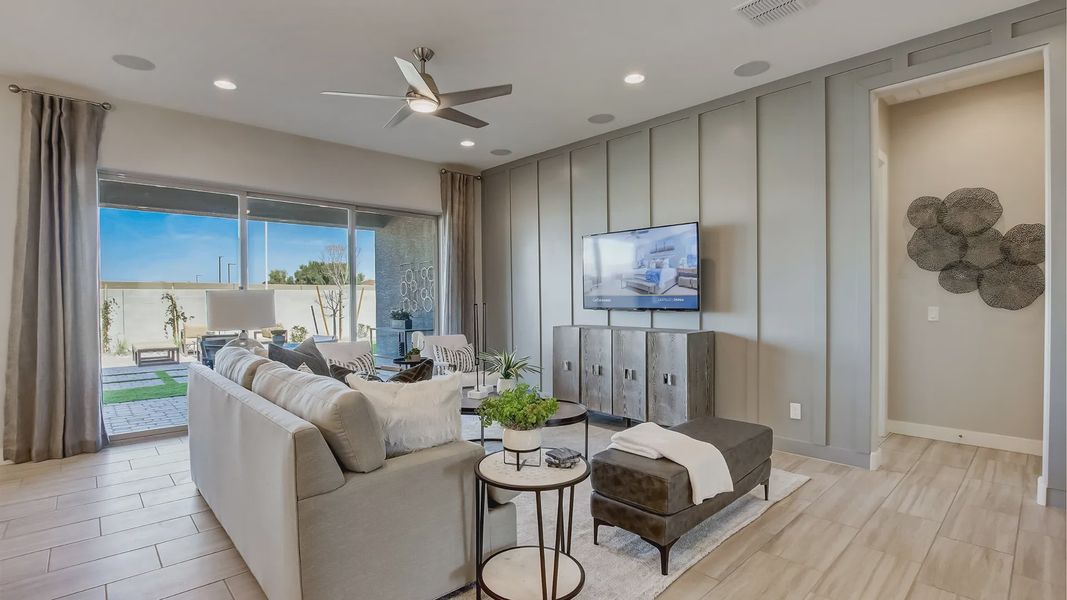 Furnished interior in a model home at Mirada Crossing in Goodyear (Image 28).