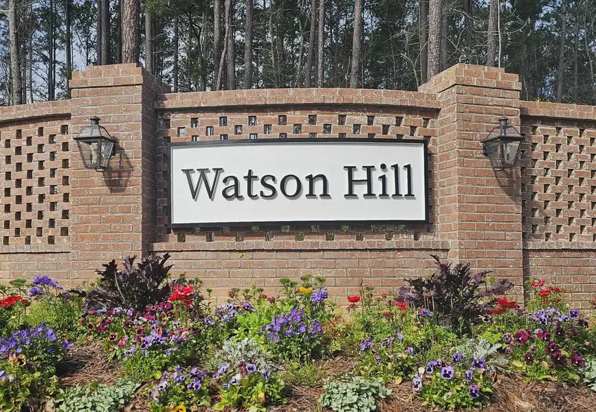 Entrance to the Watson Hill community in Summerville, SC, featuring signage and landscaping (Image 1). Entrance to the Watson Hill community in Summerville, SC, featuring signage and landscaping (Image 1).