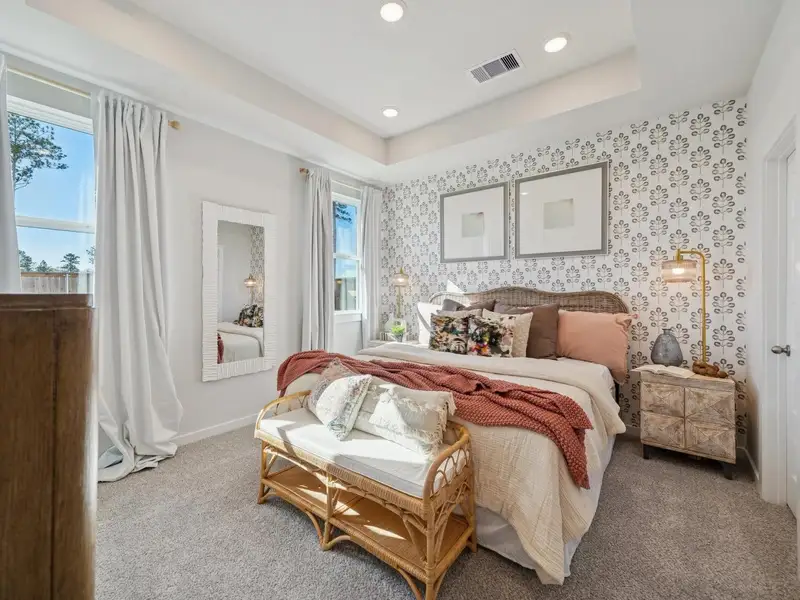 Furnished interior in a model home at Spring Branch Crossing in Conroe (Image 7).