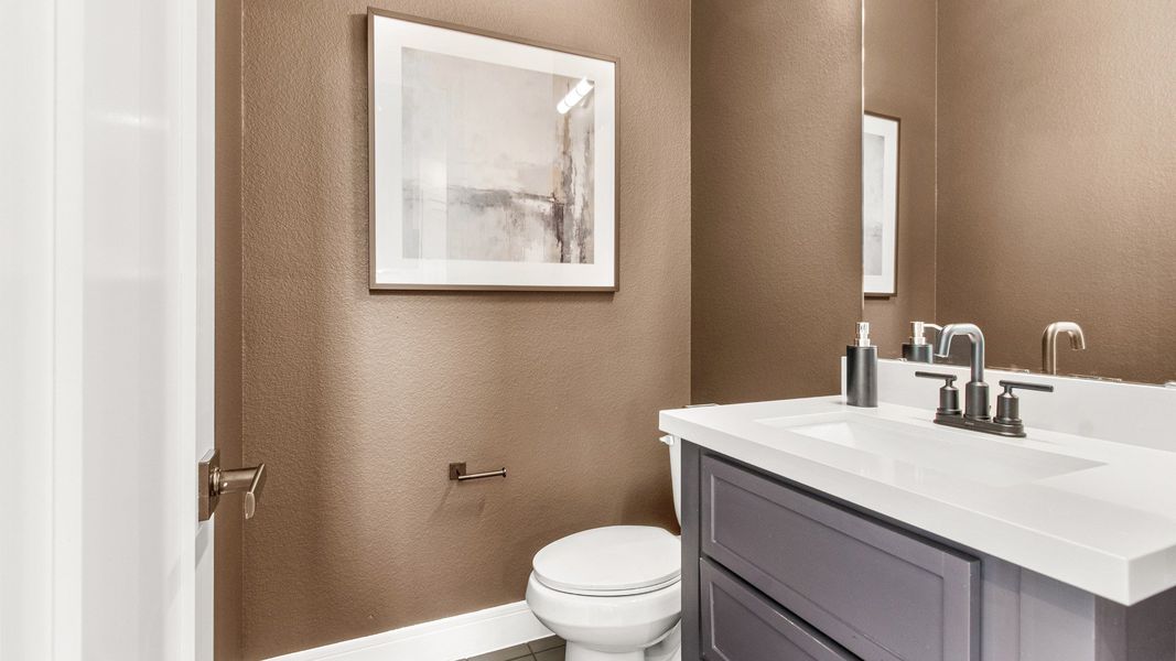 Furnished interior in a model home at Bridgeland Central in Cypress (Image 22).