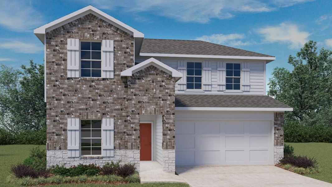Front exterior of a home in the Briarwood community, located in Elgin, TX (Image 7).