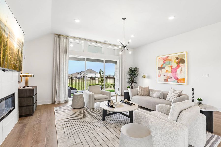 Furnished interior in a model home at Oaks of North Grove in Waxahachie (Image 5).
