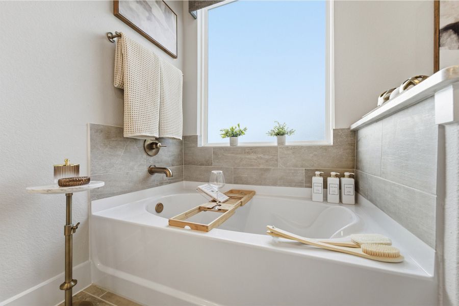 Furnished interior in a model home at Ashland in Angleton (Image 39).