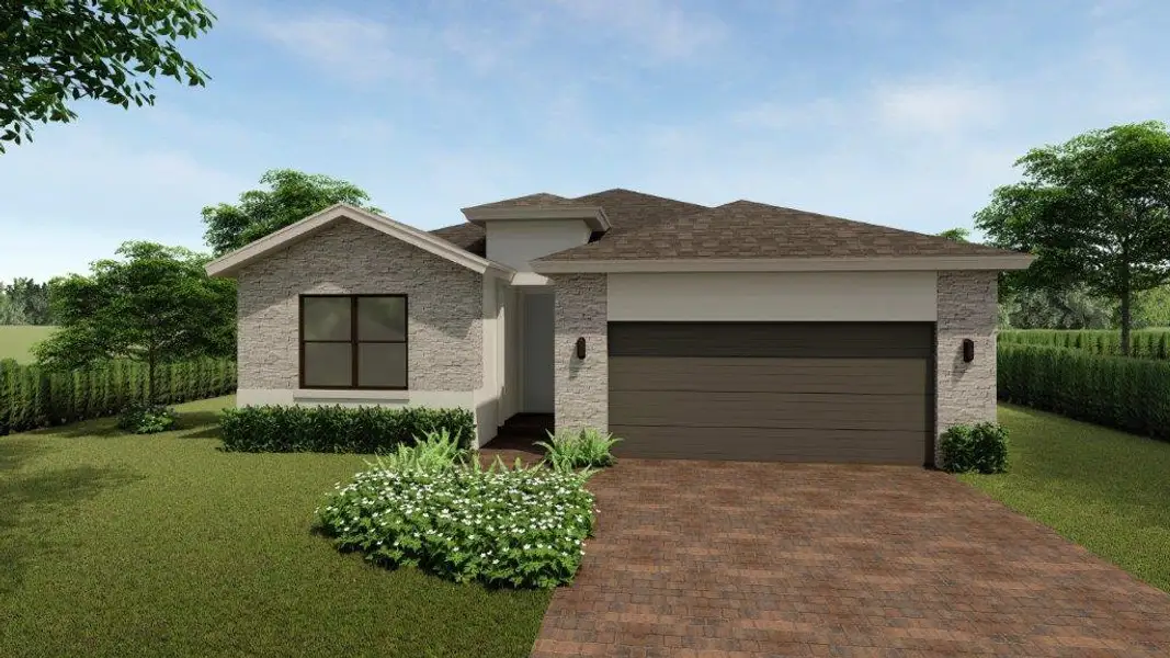 Front exterior of a home in the Blossom Trail community, located in Greenacres, FL (Image 3).