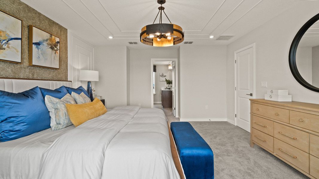 DRB Homes Model Floor Plan primary suite, Granary Park New Homes in Clay County, located in Jacksonville, Florida