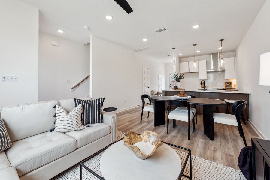 Furnished interior in a model home at Midtown Townhomes in College Station (Image 8). Furnished interior in a model home at Midtown Townhomes in College Station (Image 8).