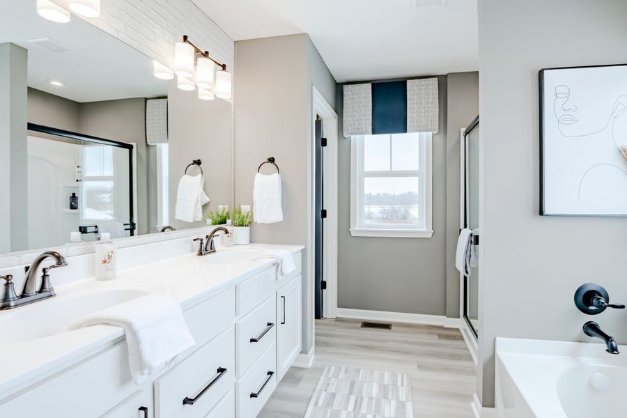 Furnished interior in a model home at Crossvine Estates in Hoschton (Image 34).