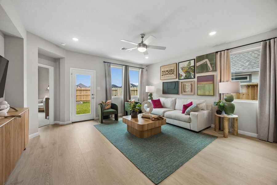 Living Room in the Oak Model Home by Trophy Signature Homes