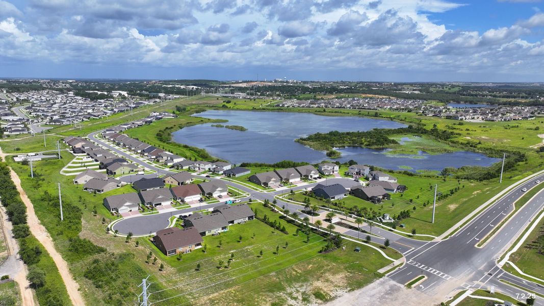 Aerial view of the Waterbrooke community in Clermont, FL, showing layout and nearby surroundings (Image 20). Aerial view of the Waterbrooke community in Clermont, FL, showing layout and nearby surroundings (Image 20).