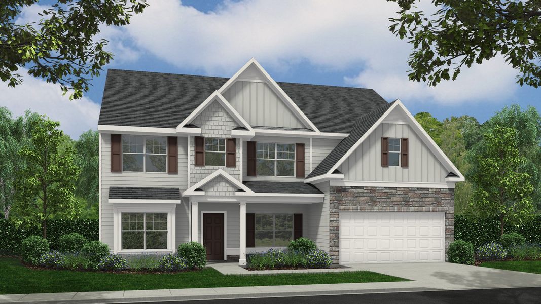 Front exterior of a home in the The Reserve at Willow Oaks community, located in Canton, GA (Image 9).