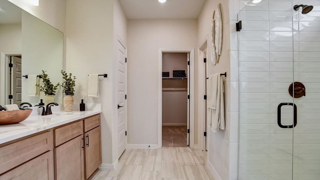 Furnished interior in a model home at Casinas at Gruene in New Braunfels (Image 16). Furnished interior in a model home at Casinas at Gruene in New Braunfels (Image 16).