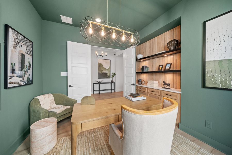 Furnished interior in a model home at Chaparral Park in Oak Point (Image 6).