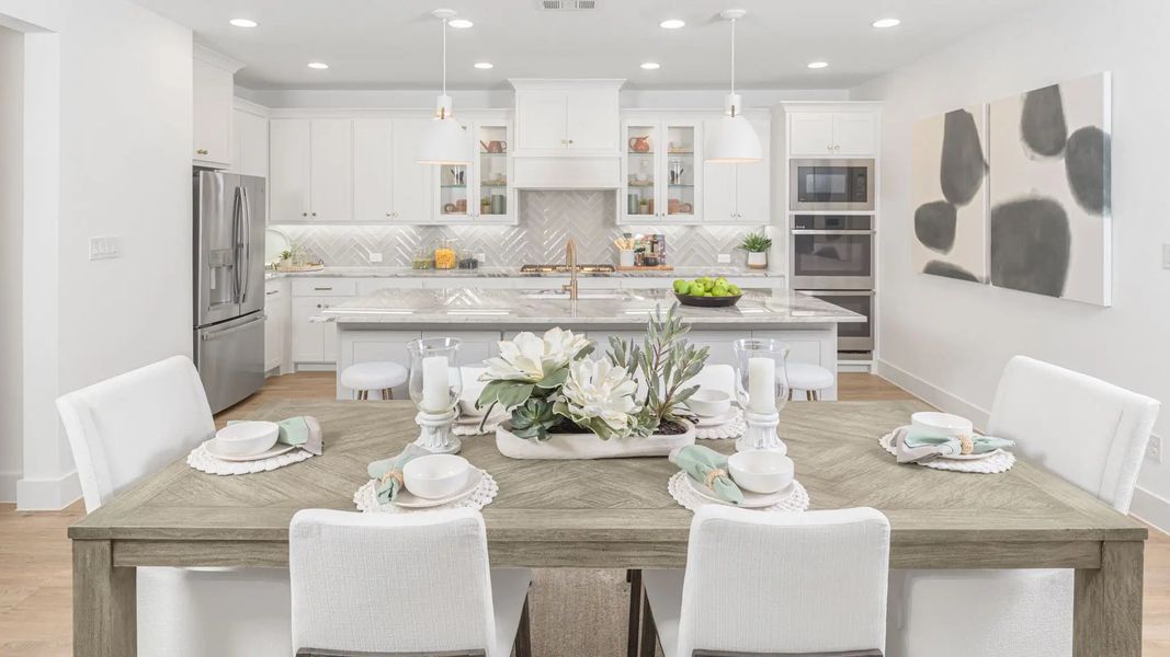 Furnished interior in a model home at Lakes Of Cane Island 60' in Katy (Image 8).