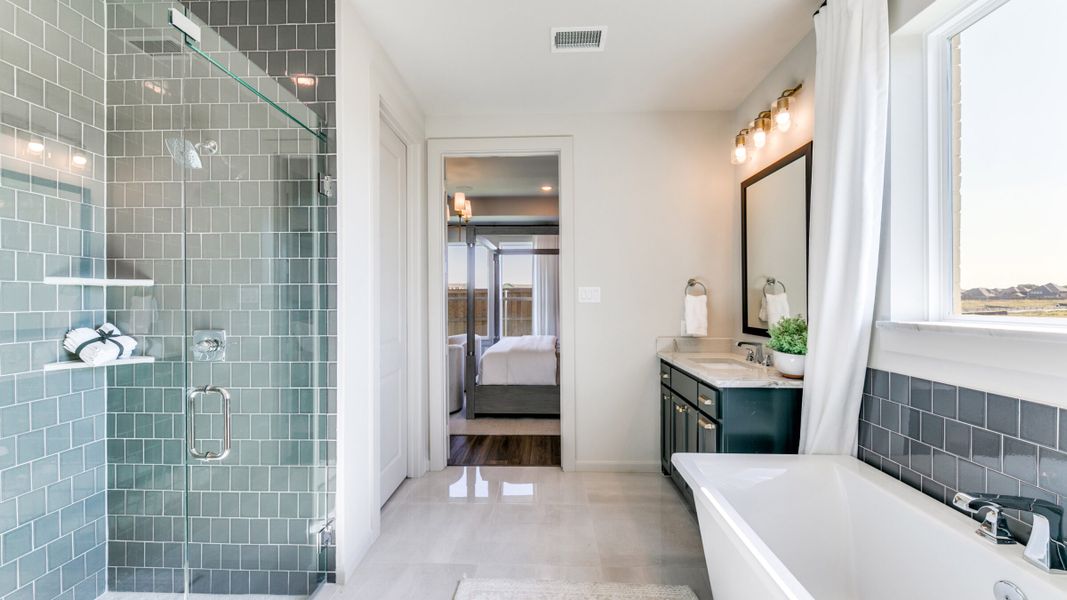 Furnished interior in a model home at Estates at Stacy Crossing in McKinney (Image 33).