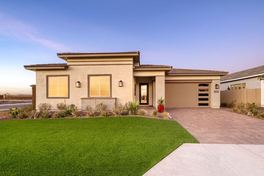 Front exterior of a home in the Bella Vista Farms community, located in San Tan Valley, AZ (Image 3).