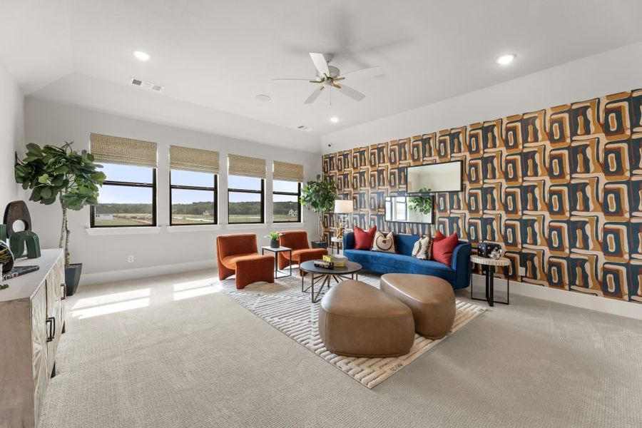 Furnished interior in a model home at Rio Vista at Kelly Ranch in Aledo (Image 43). Furnished interior in a model home at Rio Vista at Kelly Ranch in Aledo (Image 43).