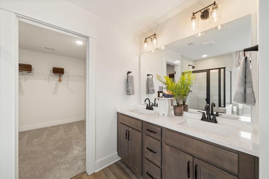 Furnished interior in a model home at Hayes Village in Greensboro (Image 17).