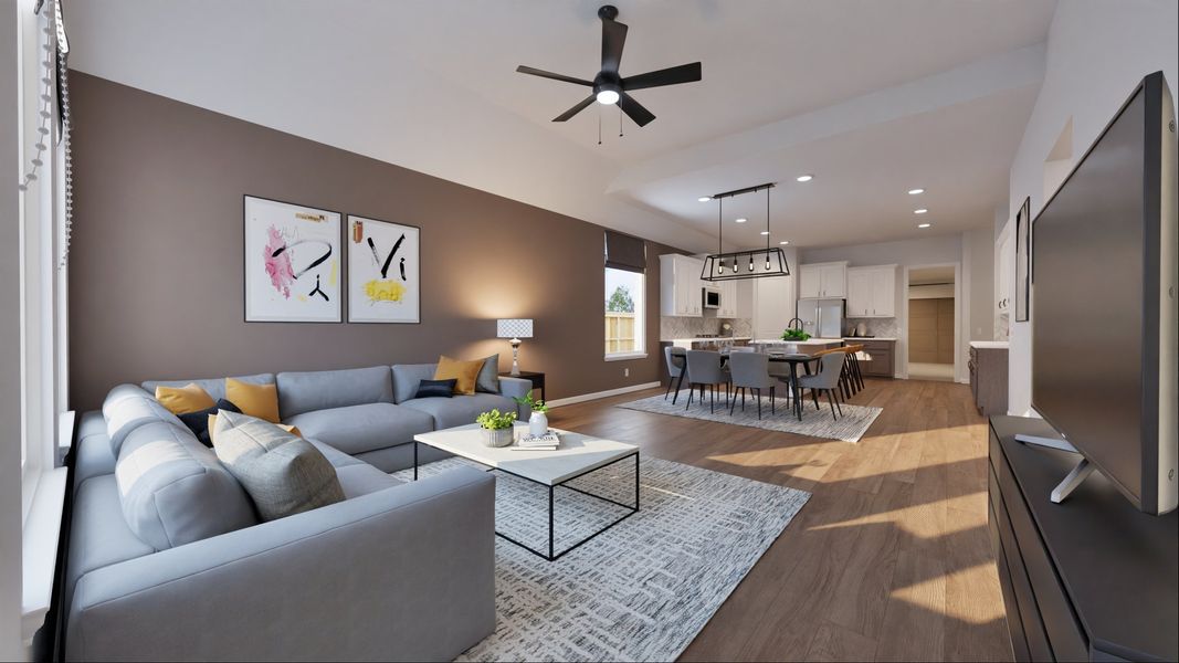 Furnished interior in a model home at Sunterra in Katy (Image 7).