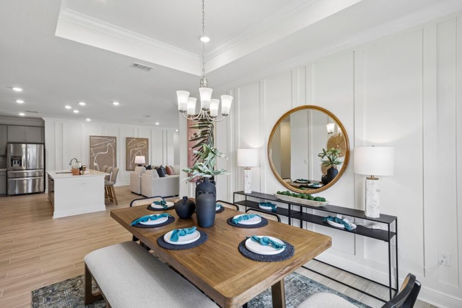 Furnished interior in a model home at Mahogany At Jubilee in Pace (Image 25).