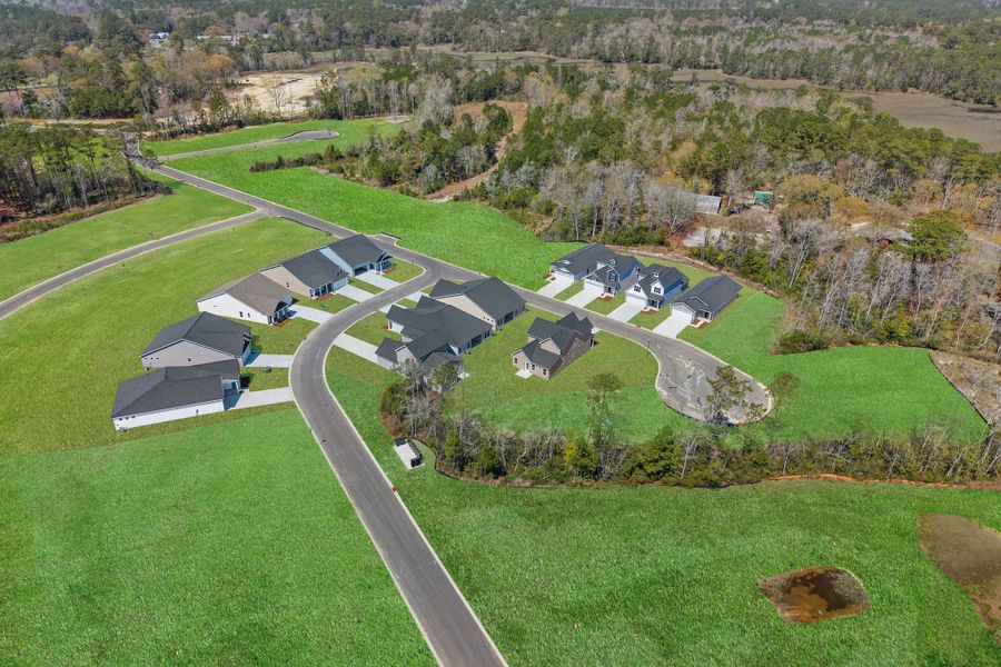 Aerial view of the Creekview Landing community in Shallotte, NC, showing layout and nearby surroundings (Image 12). Aerial view of the Creekview Landing community in Shallotte, NC, showing layout and nearby surroundings (Image 12).