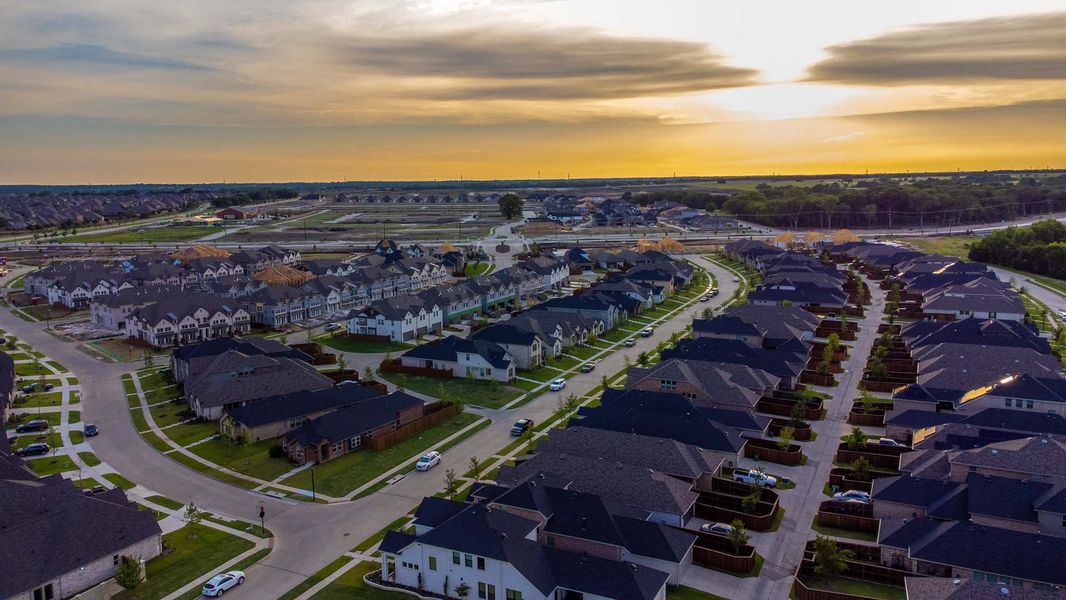 Aerial view of the Trinity Falls community in McKinney, TX, showing layout and nearby surroundings (Image 16).