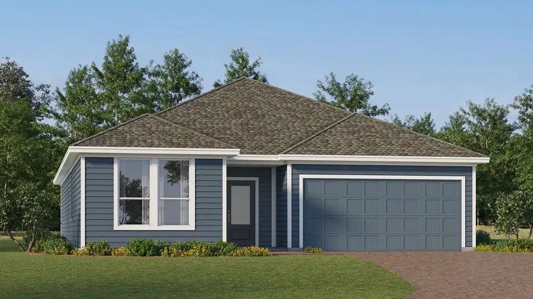 Front exterior of a home in the Sanctuary at Wellness Ridge: Classic community, located in Clermont, FL (Image 14).
