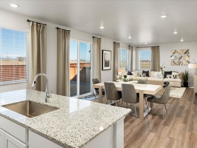 The Monarch floorplan interior image modeled at a Meritage Homes community in Johnstown, CO. The Monarch floorplan interior image modeled at a Meritage Homes community in Johnstown, CO.