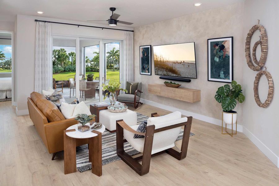 Furnished interior in a model home at Encore at Rye Ranch – Villas in Parrish (Image 7).