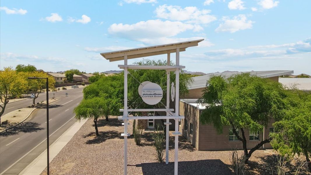 Entrance to the Copper Basin community in San Tan Valley, AZ, featuring signage and landscaping (Image 2). Entrance to the Copper Basin community in San Tan Valley, AZ, featuring signage and landscaping (Image 2).