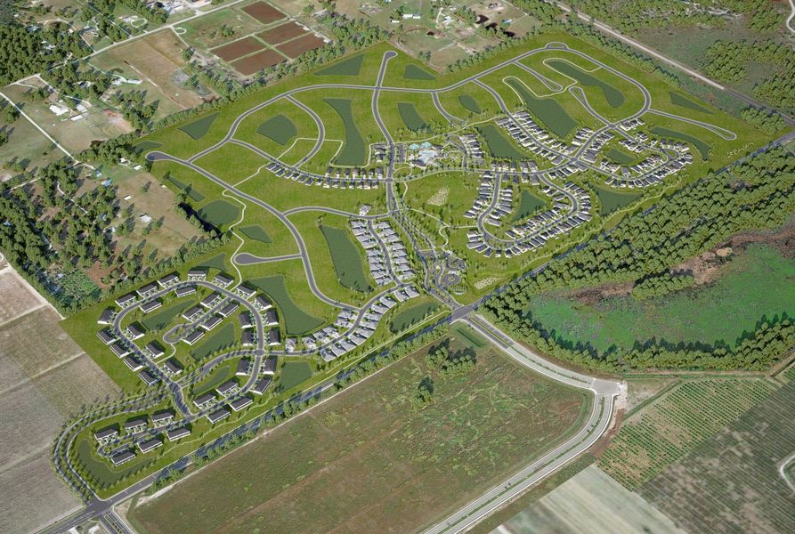 Aerial view of the Palm Grove community in Bradenton, FL, showing layout and nearby surroundings (Image 13).