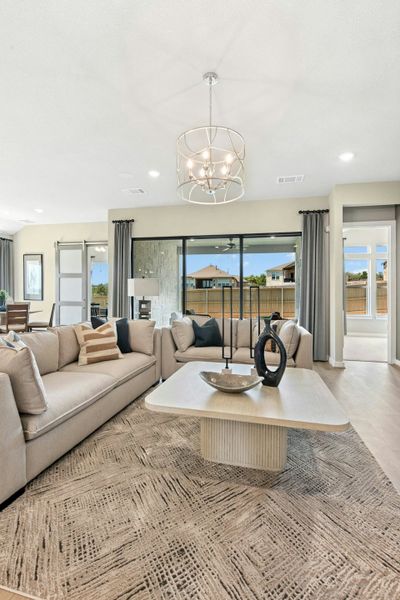 Furnished interior in a model home at The Colony in Bastrop (Image 6). Furnished interior in a model home at The Colony in Bastrop (Image 6).