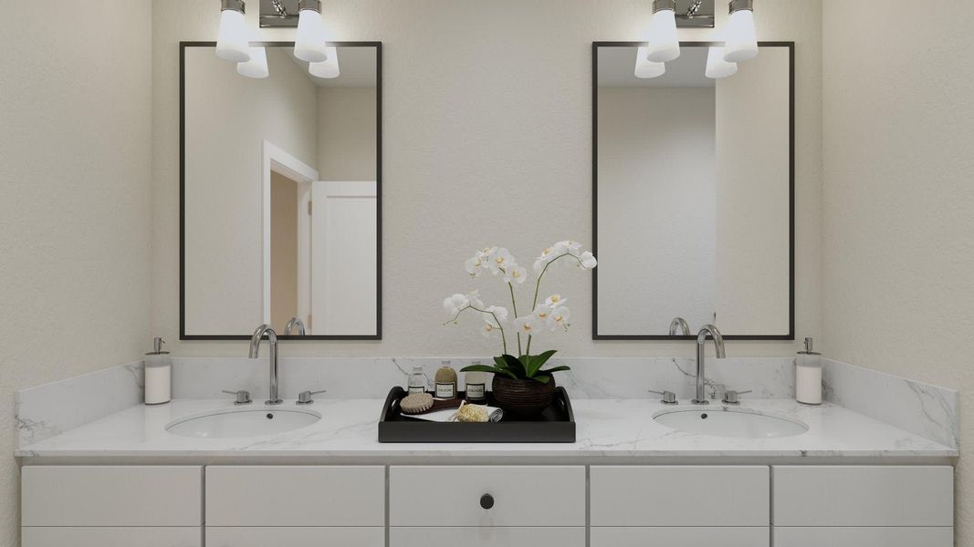 Primary Bath | Addison at Lariat in Liberty Hill, TX by Landsea Homes