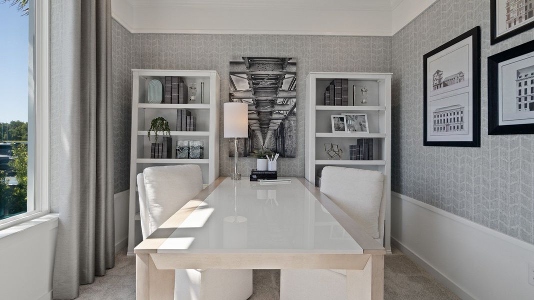 Trinity Place Staged Model Ambersweet Front Office Space by DRB Homes in Saint Cloud FL Trinity Place Staged Model Ambersweet Front Office Space by DRB Homes in Saint Cloud FL