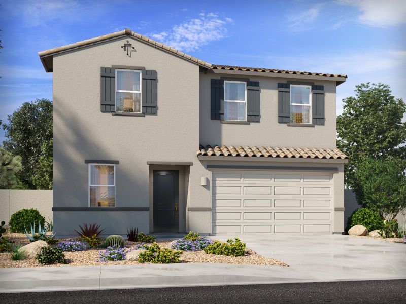 Front exterior of a home in the Sunset Crest - Premier Series community, located in Tucson, AZ (Image 12).