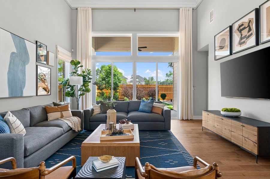 Furnished interior in a model home at Heritage in Dripping Springs (Image 7).