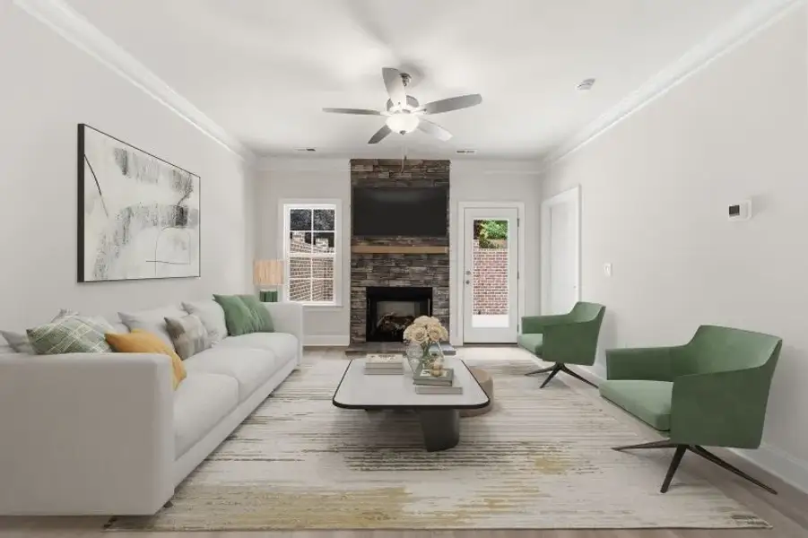 Furnished interior in a model home at Hudson Way in Whitsett (Image 26).
