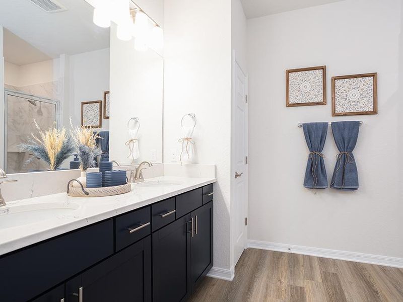 Your suite is complete with a spacious en-suite bath - Shelby model home in St. Cloud, FL