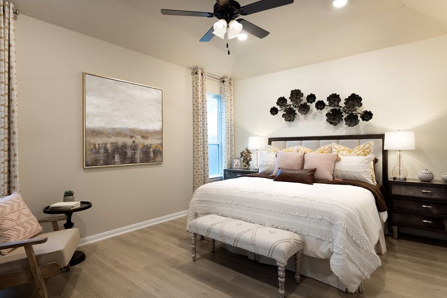 Furnished interior in a model home at Saddle Creek Ranch in Cibolo (Image 7).