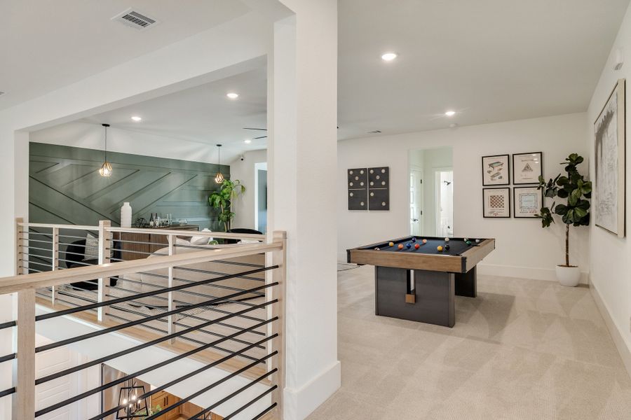 Furnished interior in a model home at The Grove in North Richland Hills (Image 3).
