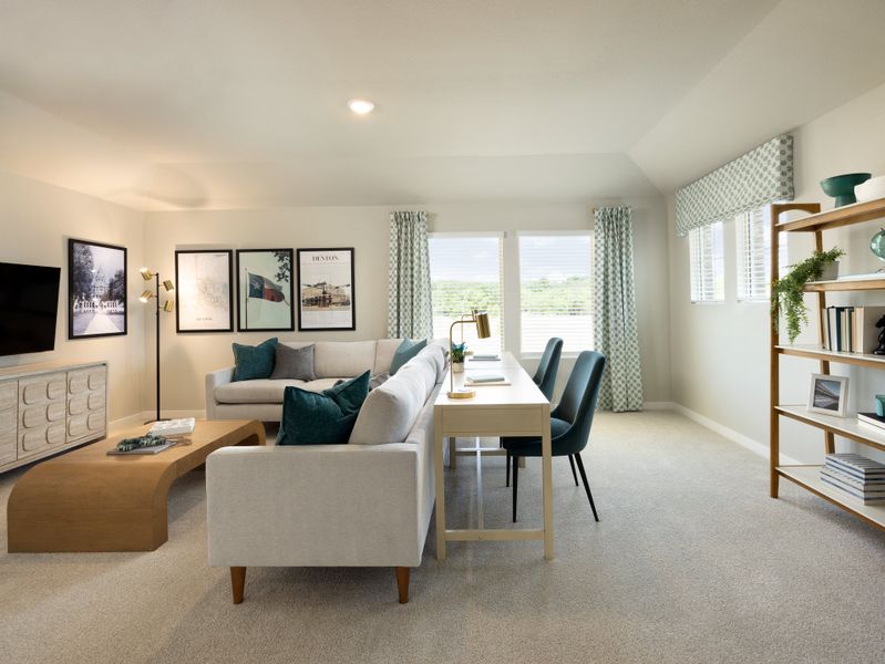 Furnished interior in a model home at Stella Hills in Denton (Image 14).